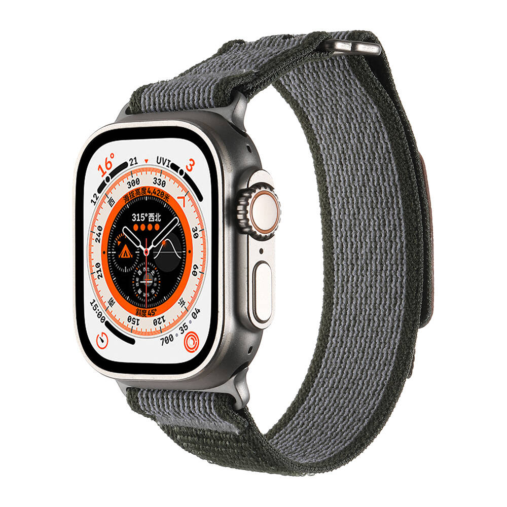 Apple Watch SE (44mm) Uyumlu Cırtlı Kumaş Kordon-106